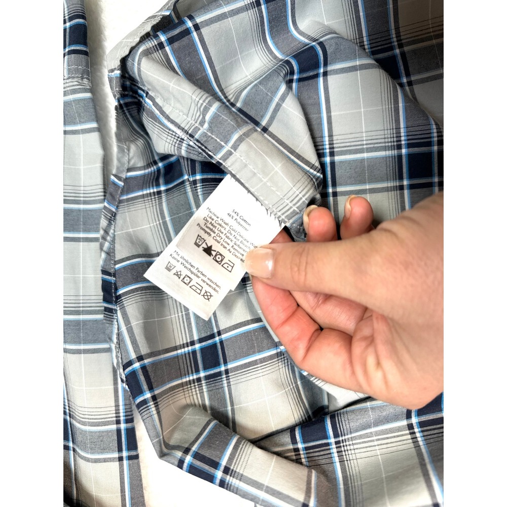 Eddie Bauer Shirt‎ Travex M classic blue plaid fishing outdoor gorpcore - Picture 7 of 11